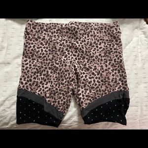 Soft Pink Leopard and Star Bike Shorts